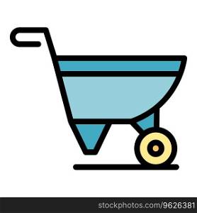 Home wheelbarrow icon outline vector. Diy repair. Work tool color flat. Home wheelbarrow icon vector flat
