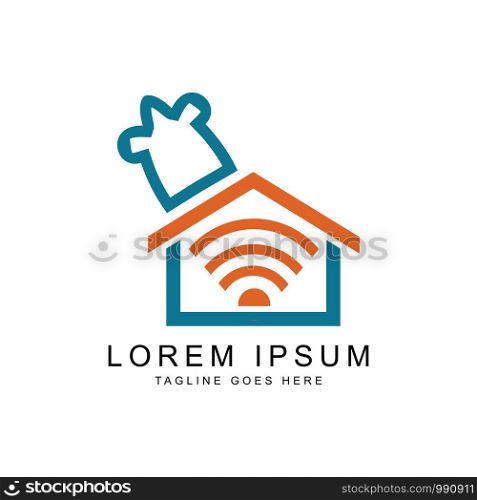 home with chef hat logo template