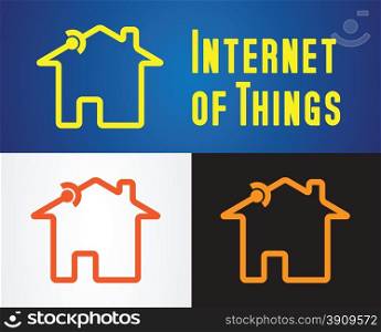 home with connection symbol as internet of things icon vector illustration