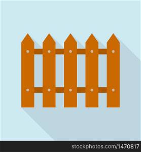 Home wood fence icon. Flat illustration of home wood fence vector icon for web design. Home wood fence icon, flat style