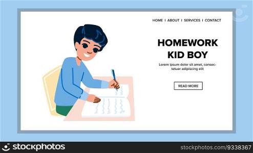 homeawork kid boy vector. child homework, study education, learn happy, home student, little table homeawork kid boy web flat cartoon illustration. homeawork kid boy vector