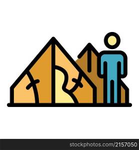 Homeless man tent icon. Outline homeless man tent vector icon color flat isolated. Homeless man tent icon color outline vector