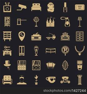 Homely atmosphere icons set. Simple set of 36 homely atmosphere vector icons for web for any design. Homely atmosphere icons set, simple style