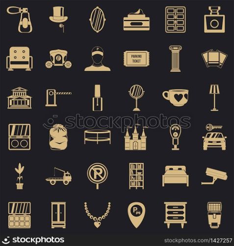 Homely icons set. Simple set of 36 homely vector icons for web for any design. Homely icons set, simple style