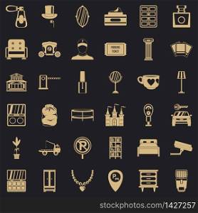 Homely icons set. Simple set of 36 homely vector icons for web for any design. Homely icons set, simple style