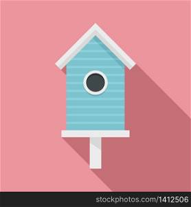 Homemade bird house icon. Flat illustration of homemade bird house vector icon for web design. Homemade bird house icon, flat style