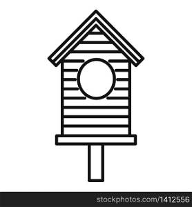 Homemade bird house icon. Outline homemade bird house vector icon for web design isolated on white background. Homemade bird house icon, outline style