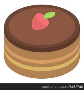 Homemade cake icon. Isometric of homemade cake vector icon for web design isolated on white background. Homemade cake icon, isometric style