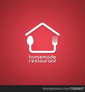 homemade food restaurant theme vector art illustration. homemade house food logo template
