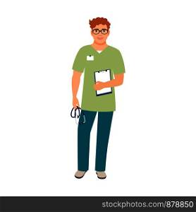Homeopathist medical specialist isolated vector illustration on white background. Homeopathist medical specialist