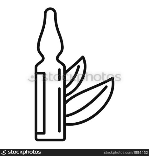 Homeopathy ampule icon. Outline homeopathy ampule vector icon for web design isolated on white background. Homeopathy ampule icon, outline style