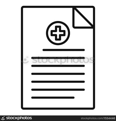 Homeopathy medical paper icon. Outline homeopathy medical paper vector icon for web design isolated on white background. Homeopathy medical paper icon, outline style