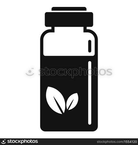 Homeopathy syringe bottle icon. Simple illustration of homeopathy syringe bottle vector icon for web design isolated on white background. Homeopathy syringe bottle icon, simple style