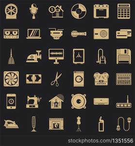 Homework appliance icons set. Simple style of 36 homework appliance vector icons for web for any design. Homework appliance icons set, simple style
