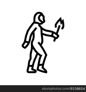 homo heidelbergensis human evolution line icon vector. homo heidelbergensis human evolution sign. isolated contour symbol black illustration. homo heidelbergensis human evolution line icon vector illustration