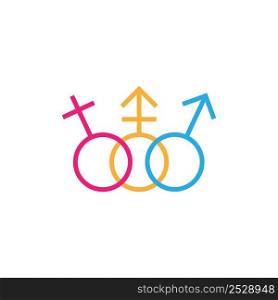 Homophobia, transphobia, and biphobia icon design illustration vector
