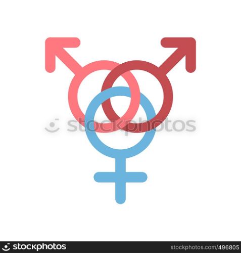 Homosexual family flat icon isolated on white background. Homosexual family flat icon