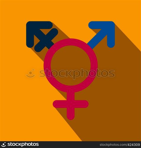 Homosexual family flat icon with shadow on the background. Homosexual family flat icon