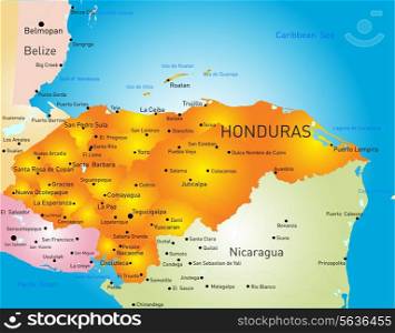 Honduras country vector color map