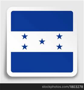 honduras flag icon on paper square sticker with shadow. Button for mobile application or web. Vector