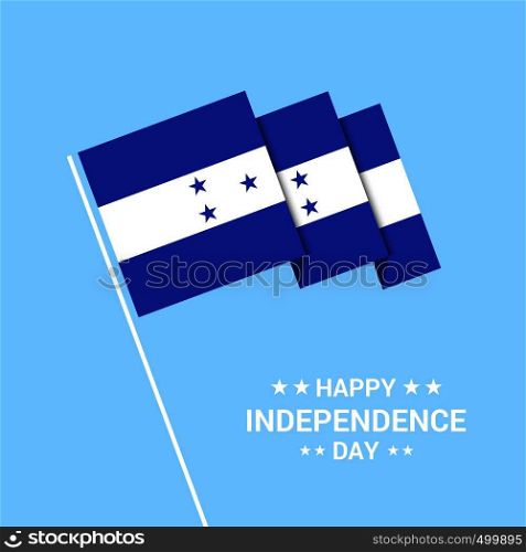 Honduras Independence day typographic design with flag vector