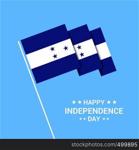 Honduras Independence day typographic design with flag vector