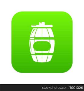 Honey barrel icon green vector isolated on white background. Honey barrel icon green vector