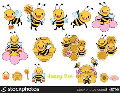  Honey Bee Filled Clipart