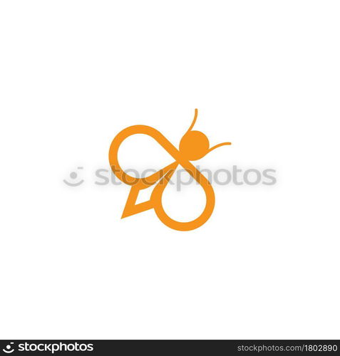 Honey bee logo illustration vector design eps 10