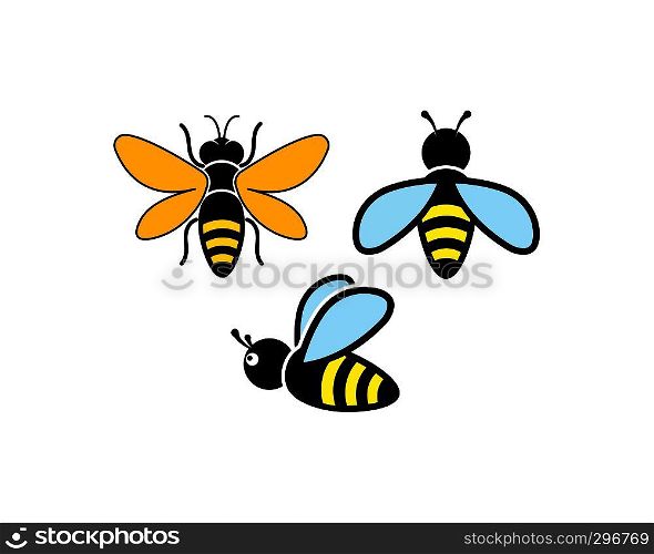 honey Bee Logo Template vector icon illustration design