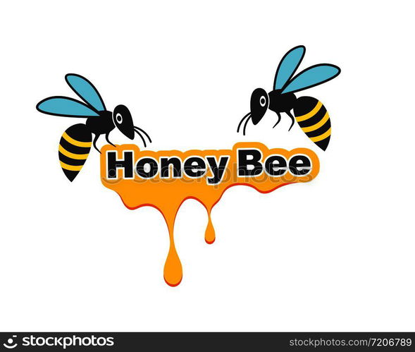 honey Bee Logo Template vector icon illustration design