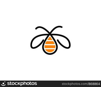 Honey Bee Logo Template vector icon illustration design