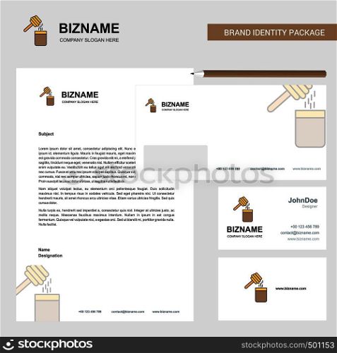 Honey Business Letterhead, Envelope and visiting Card Design vector template