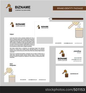 Honey Business Letterhead, Envelope and visiting Card Design vector template