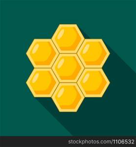 Honey comb icon. Flat illustration of honey comb vector icon for web design. Honey comb icon, flat style