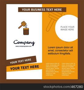 Honey Company Brochure Template. Vector Busienss Template