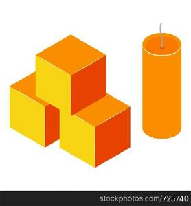 Honey cube icon. Isometric illustration of honey cube vector icon for web. Honey cube icon, isometric style