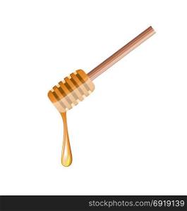 Honey dripping isolated on a white background