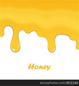 Honey dripping isolated on white background, vector illustration