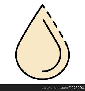 Honey drop icon. Outline honey drop vector icon color flat isolated on white. Honey drop icon color outline vector