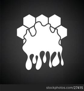 Honey icon. Black background with white. Vector illustration.
