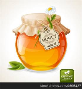 Honey jar glass vector image