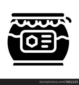 honey jar glyph icon vector. honey jar sign. isolated contour symbol black illustration. honey jar glyph icon vector illustration