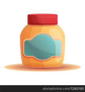 Honey jar icon. Cartoon of honey jar vector icon for web design isolated on white background. Honey jar icon, cartoon style