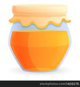 Honey jar icon. Cartoon of honey jar vector icon for web design isolated on white background. Honey jar icon, cartoon style