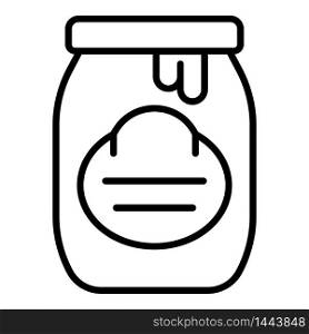 Honey jar icon. Outline honey jar vector icon for web design isolated on white background. Honey jar icon, outline style