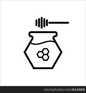 Honey Jar Icon Vector Art Illustration