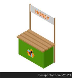 Honey kiosk icon. Isometric illustration of honey kiosk vector icon for web. Honey kiosk icon, isometric style