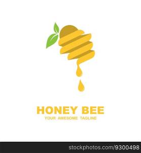 honey logo vector with slogan template