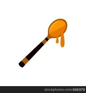 Honey spoon flat icon isolated on white background. Honey spoon flat icon
